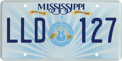 MS license plate LLD127
