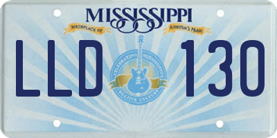 MS license plate LLD130