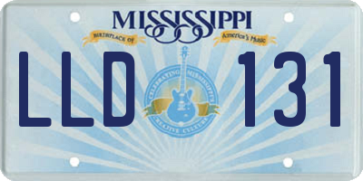 MS license plate LLD131