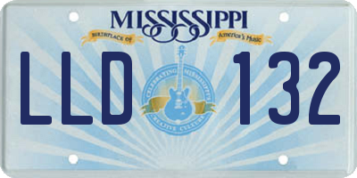MS license plate LLD132