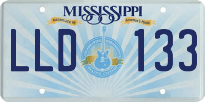 MS license plate LLD133