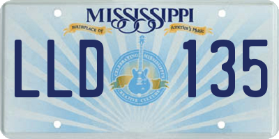 MS license plate LLD135