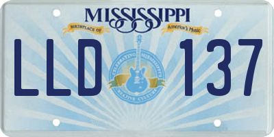 MS license plate LLD137