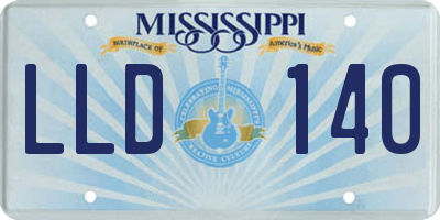 MS license plate LLD140