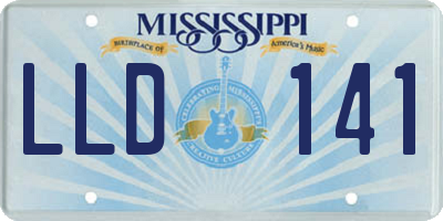MS license plate LLD141