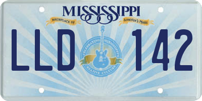MS license plate LLD142