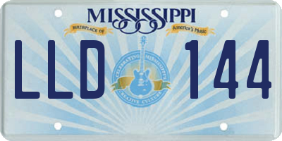 MS license plate LLD144