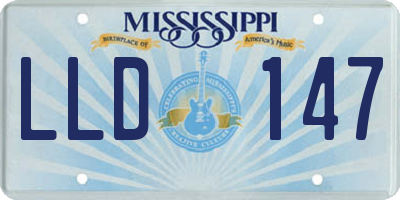 MS license plate LLD147