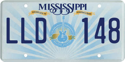MS license plate LLD148