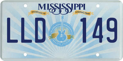MS license plate LLD149