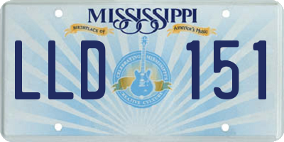 MS license plate LLD151