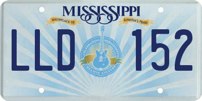 MS license plate LLD152