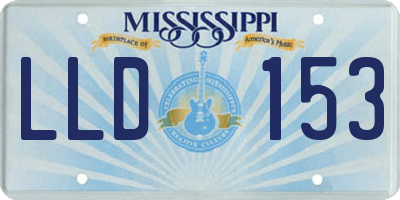 MS license plate LLD153