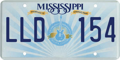 MS license plate LLD154