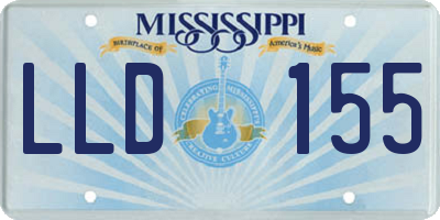 MS license plate LLD155
