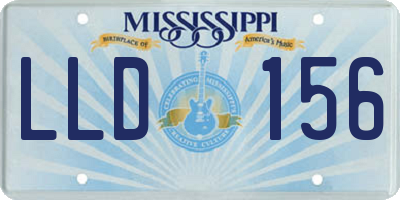 MS license plate LLD156