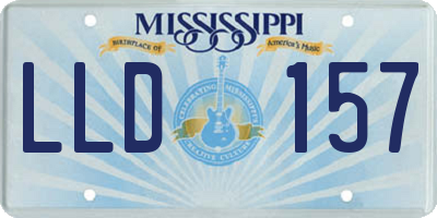 MS license plate LLD157