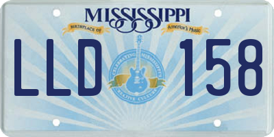 MS license plate LLD158