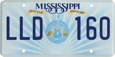 MS license plate LLD160