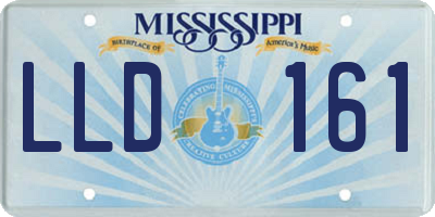MS license plate LLD161