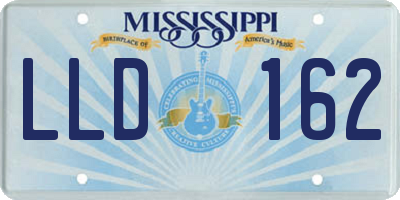 MS license plate LLD162