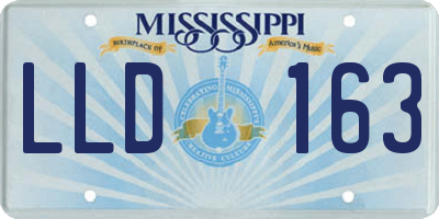 MS license plate LLD163