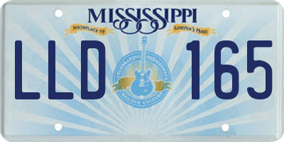 MS license plate LLD165