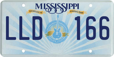 MS license plate LLD166
