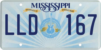 MS license plate LLD167