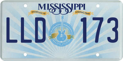 MS license plate LLD173