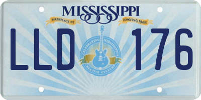 MS license plate LLD176