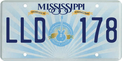 MS license plate LLD178