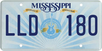 MS license plate LLD180