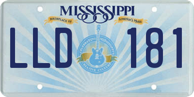MS license plate LLD181