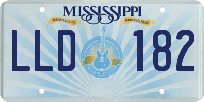 MS license plate LLD182