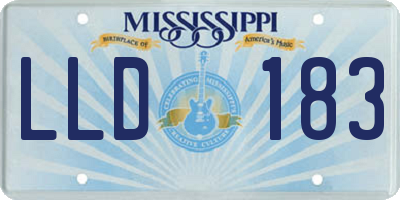 MS license plate LLD183