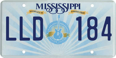 MS license plate LLD184