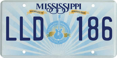 MS license plate LLD186