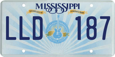 MS license plate LLD187
