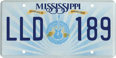 MS license plate LLD189
