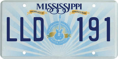 MS license plate LLD191