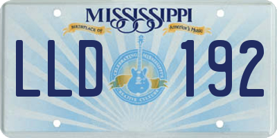 MS license plate LLD192