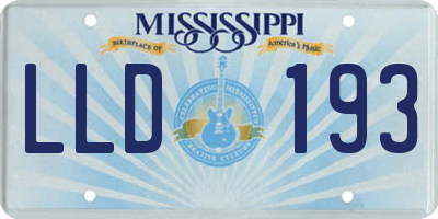 MS license plate LLD193
