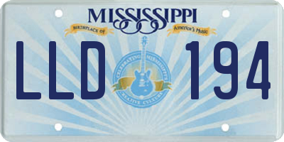 MS license plate LLD194