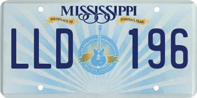 MS license plate LLD196
