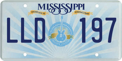 MS license plate LLD197