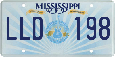MS license plate LLD198