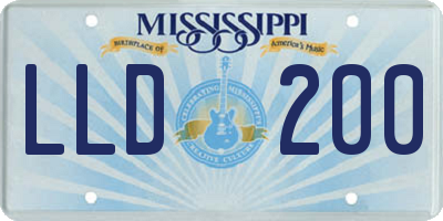 MS license plate LLD200