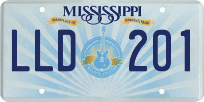MS license plate LLD201