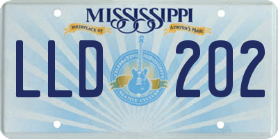MS license plate LLD202